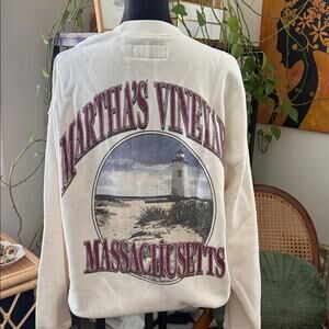 Abercrombie & Fitch Soft AF Cream Martha’s Vineyard Pullover Crewneck Sweatshirt